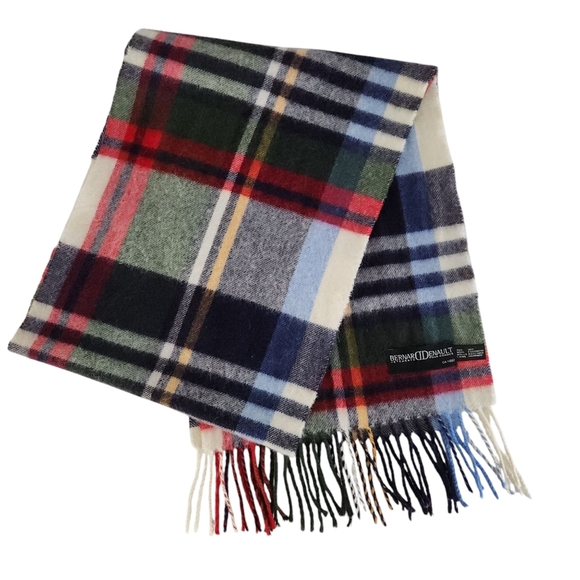 BERNARD DENAULT Plaid Wool cashmere blend Scarf - one size - Picture 1 of 7